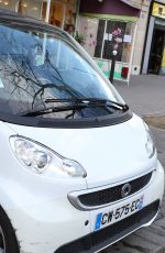 KENDALL JENNER Driving Smart Car on Her Eay to Musee du Douvre in Paris