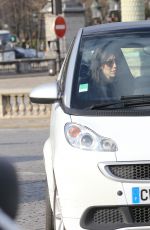 KENDALL JENNER Driving Smart Car on Her Eay to Musee du Douvre in Paris