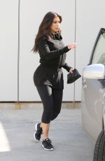 KIM KARDASHIAN in Tights Leaves a Gym in Los Angeles