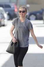 KIRSTEN DUNST in Leggigns Leaves Tracy Anderson Gym in Los Angeles