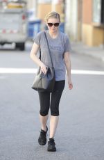 KIRSTEN DUNST in Leggigns Leaves Tracy Anderson Gym in Los Angeles
