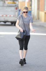 KIRSTEN DUNST in Leggigns Leaves Tracy Anderson Gym in Los Angeles