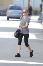 KIRSTEN DUNST in Leggigns Leaves Tracy Anderson Gym in Los Angeles