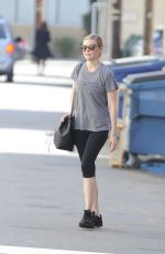 KIRSTEN DUNST in Leggigns Leaves Tracy Anderson Gym in Los Angeles