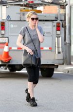 KIRSTEN DUNST in Leggigns Leaves Tracy Anderson Gym in Los Angeles