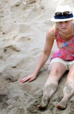 KRISTEN BELL in Bikini Bottoms on a Beach in Kapalua