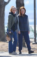 KRISTEN STEWART and JULIANNE MOORE on the Set of Still Alice