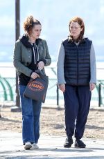 KRISTEN STEWART and JULIANNE MOORE on the Set of Still Alice