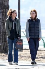 KRISTEN STEWART and JULIANNE MOORE on the Set of Still Alice
