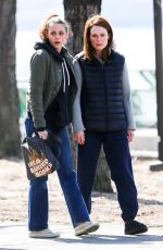 KRISTEN STEWART and JULIANNE MOORE on the Set of Still Alice