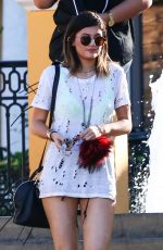 KYLIE JENNER in Shorts Leaves Sugarfish Sushi Bar