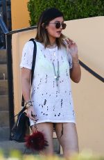 KYLIE JENNER in Shorts Leaves Sugarfish Sushi Bar