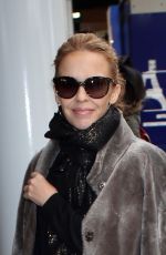 KYLIE MINOGUE Arrives at Gare du Nord in Paris