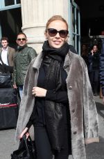 KYLIE MINOGUE Arrives at Gare du Nord in Paris