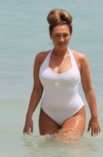 LAUREN GOODGER in Swimsuit at a Beach in Malibu