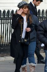 LEA MICHELE at Washington Square Park in New York