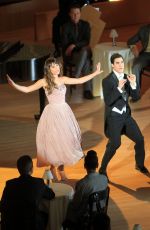 LEA MICHELE on the Set of Glee in Los Angeles