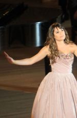 LEA MICHELE on the Set of Glee in Los Angeles