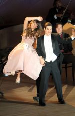 LEA MICHELE on the Set of Glee in Los Angeles