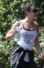 LEA MICHELE Out Hiking in Hollywood
