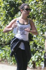 LEA MICHELE Out Hiking in Hollywood