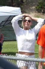 LEANN RIMES at a Baseball Game in Calabasas