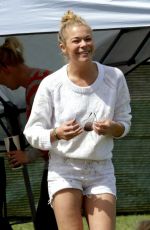 LEANN RIMES at a Baseball Game in Calabasas