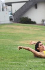 LEILANI DOWDING at Work Out Session in a Park in Los Angeles