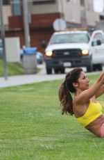 LEILANI DOWDING at Work Out Session in a Park in Los Angeles