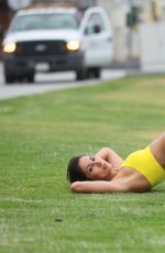 LEILANI DOWDING at Work Out Session in a Park in Los Angeles