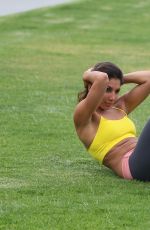 LEILANI DOWDING at Work Out Session in a Park in Los Angeles