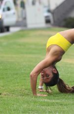 LEILANI DOWDING at Work Out Session in a Park in Los Angeles