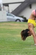 LEILANI DOWDING at Work Out Session in a Park in Los Angeles