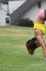 LEILANI DOWDING at Work Out Session in a Park in Los Angeles