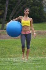 LEILANI DOWDING at Work Out Session in a Park in Los Angeles
