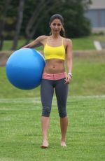 LEILANI DOWDING at Work Out Session in a Park in Los Angeles