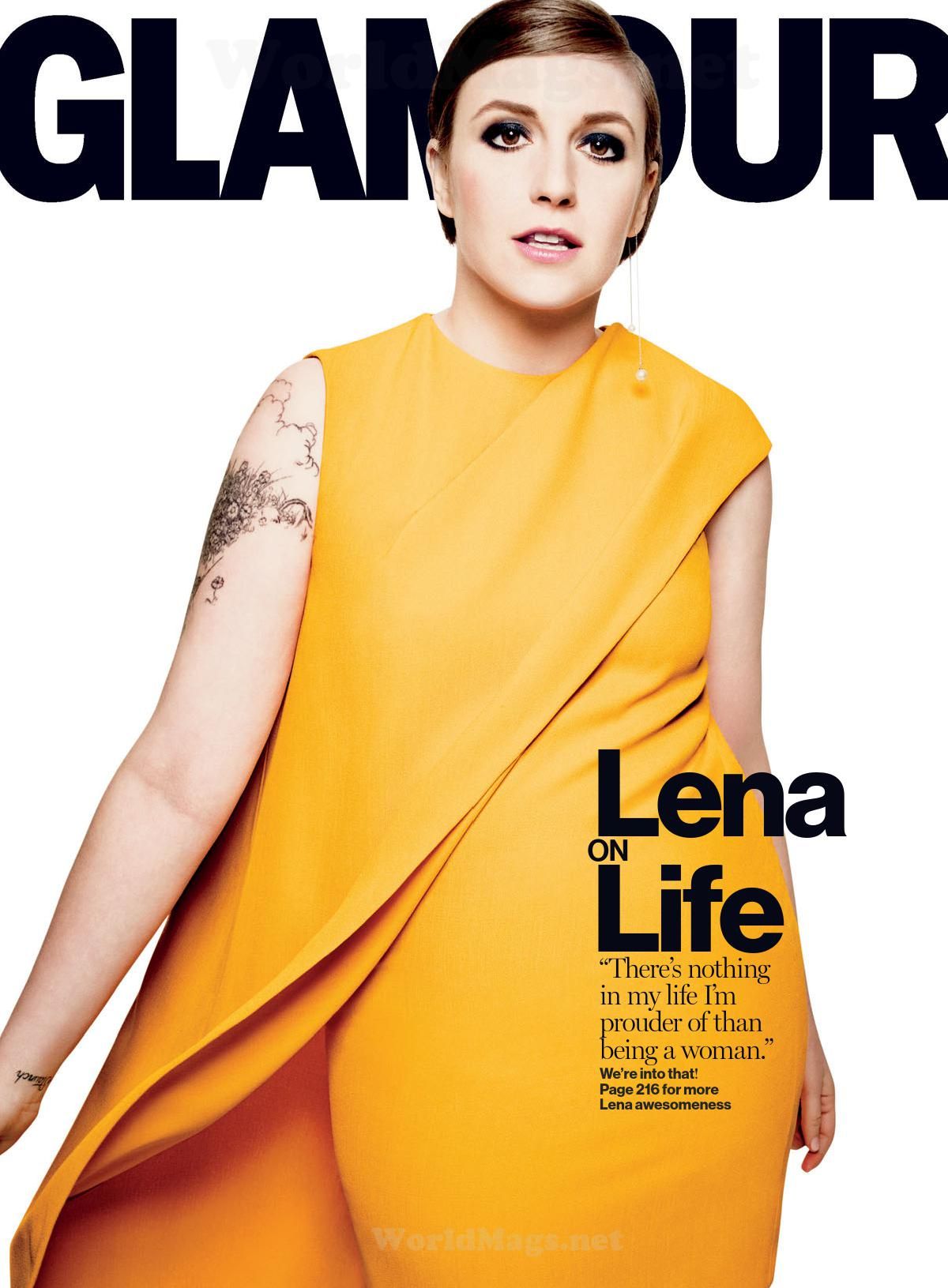 LENA DUNHAM in Glamour Magazine, April 2014 Issue - HawtCelebs