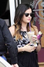 LUCY HALE at Coffee Bean & Tea Leaf in Los Angeles