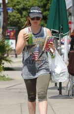 LUCY HALE in Leggings Out in Los Angeles