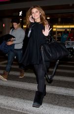 MARIA MENOUNOS All in Black at LAX Airport