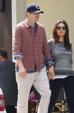 MILA KUNIS and Ashton Kutcher Out for Lunch in studio City