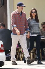 MILA KUNIS and Ashton Kutcher Out for Lunch in studio City