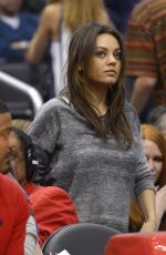 MILA KUNIS at Los Angeles Clippers Game