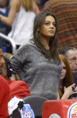 MILA KUNIS at Los Angeles Clippers Game