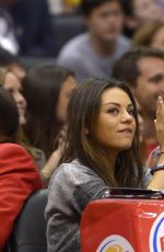 MILA KUNIS at Los Angeles Clippers Game