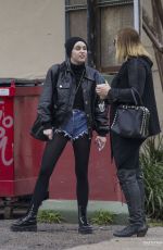 MILEY CYRUS at the District Donut and Coffee Shop in New Orleans