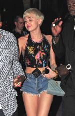 MILEY CYRUS in Jeans Shorts Arrives at Cameo Nightclub in Miami