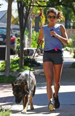 NIKKI REED in Shorts Jogging in Los Angeles