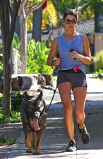 NIKKI REED in Shorts Jogging in Los Angeles