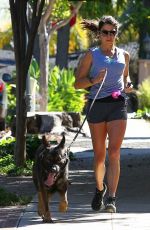 NIKKI REED in Shorts Jogging in Los Angeles